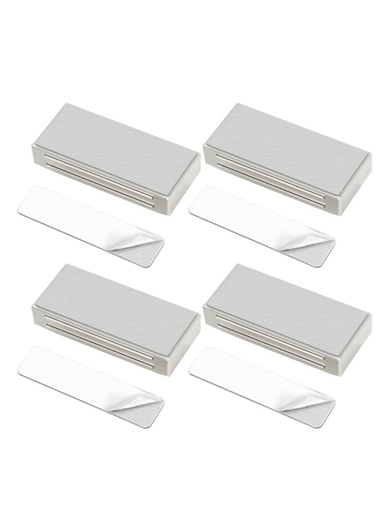 Cabinet Magnetic Catch Adhesive, 4 Pack Magnetic Door Catch Strong Cabinet Door Magnet Latch Medium Kitchen Magnetic Latch for Cupboard Magnetic Closure Closet Door Closing for Drawer