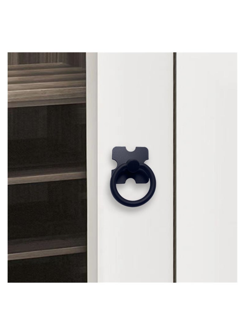 4 Pack Black Drawer Handles and Ring Pull for Cabinets Wardrobes and Dressers Stylish Decorative Hardware with Screws