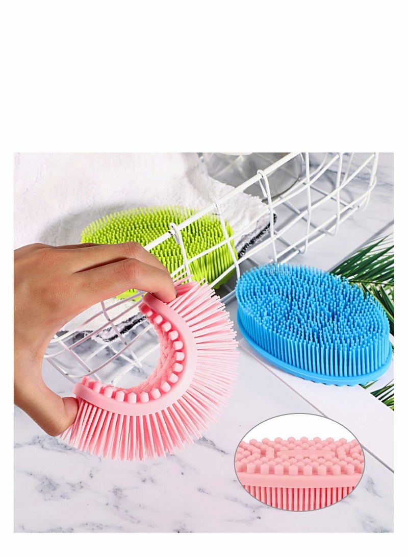 Upgrade 2 in 1 Bath and Shampoo Brush, Silicone Body Scrubber for Use in Shower, Exfoliating Body Brush, Premium Silicone Loofah, Head Scrubber, Scalp Massager/Brush, Wet and Dry, Easy to Clean