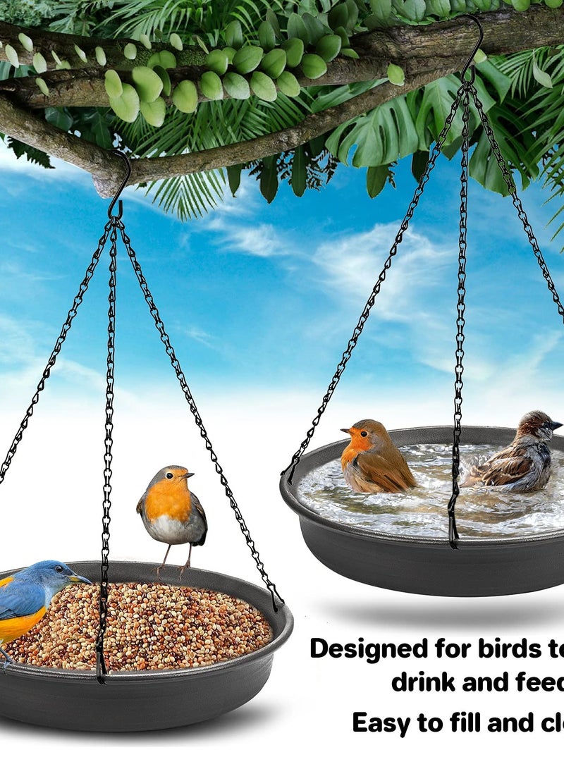 Bird Bath Hanging Bird Feeder - Garden Bird Bat Bird Feeder Plate Hanging Tray Bird Bath Tray Hanging Bird Water or Bird Seed Hanging Bird Baths for Outdoors