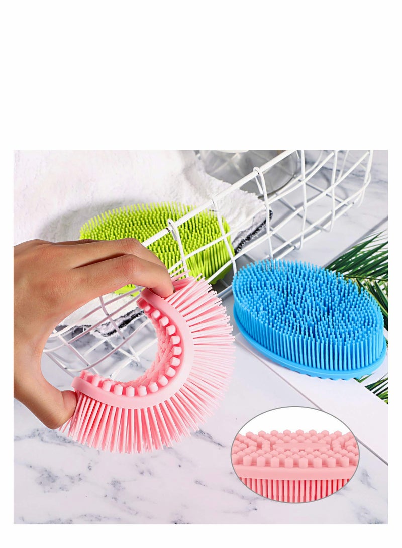 Upgrade 2 in 1 Bath and Shampoo Brush, Silicone Body Scrubber for Use in Shower, Exfoliating Body Brush, Premium Silicone Loofah, Head Scrubber, Scalp Massager/Brush, Wet and Dry, Easy to Clean