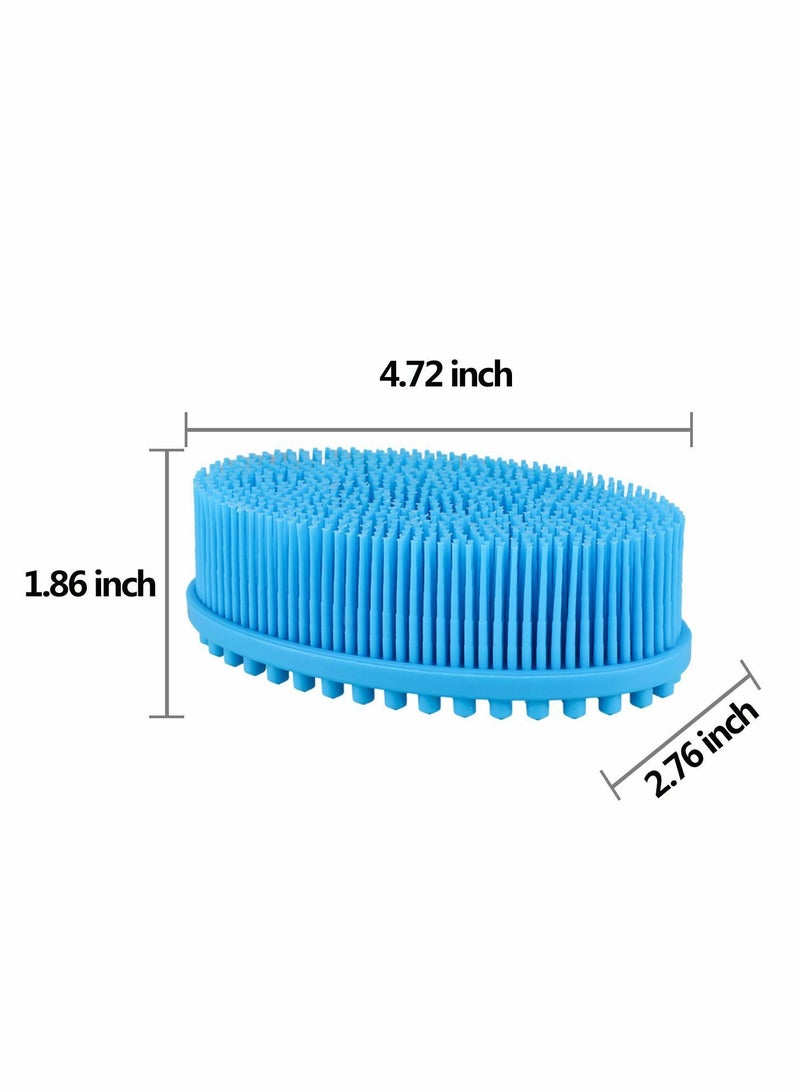 Upgrade 2 in 1 Bath and Shampoo Brush, Silicone Body Scrubber for Use in Shower, Exfoliating Body Brush, Premium Silicone Loofah, Head Scrubber, Scalp Massager/Brush, Wet and Dry, Easy to Clean