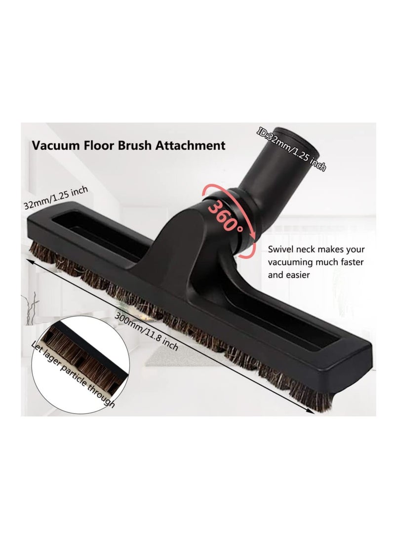 9 Pcs Universal Vacuum Attachments for Shop Vac Accessories 2 1/2 to 1 1/4 Shop Vac Hose Adapter 1 7/8 to 1 Vacuum Hose Adapter 1 1/4 Vacuum Floor Brush Flexible Crevice Tool
