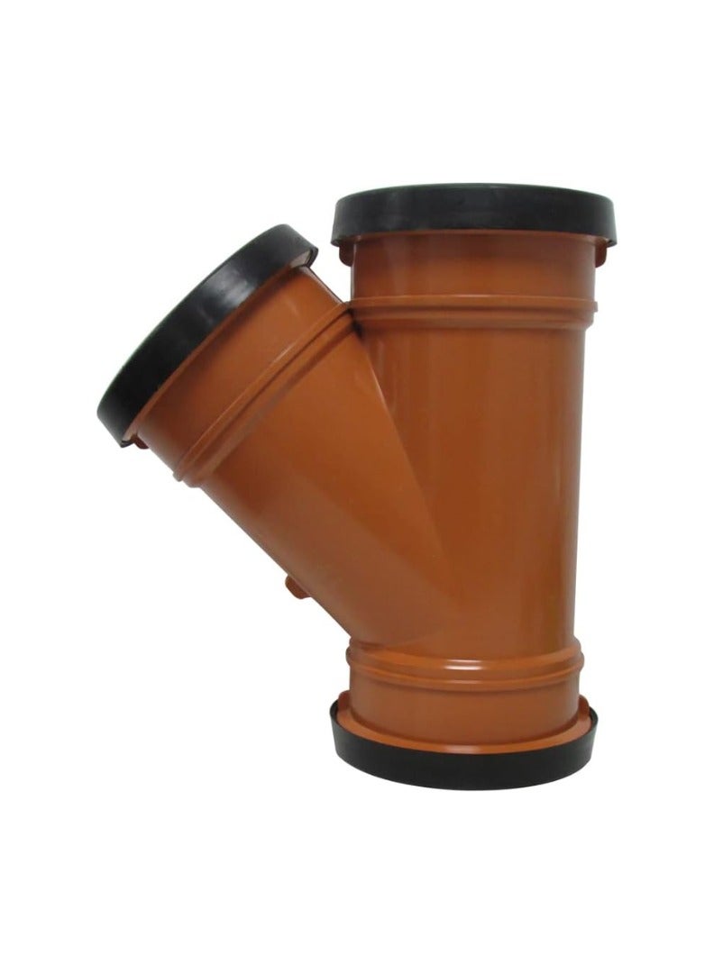 KNP Red Push Y Tee Double UPVC Pipe Fitting 6 Inch is a versatile and efficient plumbing component designed for creating branch connections in piping systems.