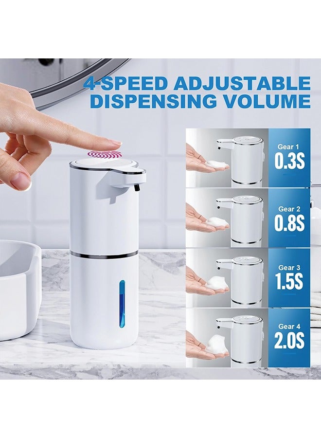 Automatic Liquid Soap Dispenser,380ml Wall Mount Touchless 4 Gear Adjustable Electric Liquid Soap Dispenser,USB Rechargeable with Infrared Motion Sensor for Bathroom,Kitchen,Office