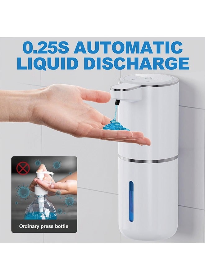 Automatic Liquid Soap Dispenser,380ml Wall Mount Touchless 4 Gear Adjustable Electric Liquid Soap Dispenser,USB Rechargeable with Infrared Motion Sensor for Bathroom,Kitchen,Office