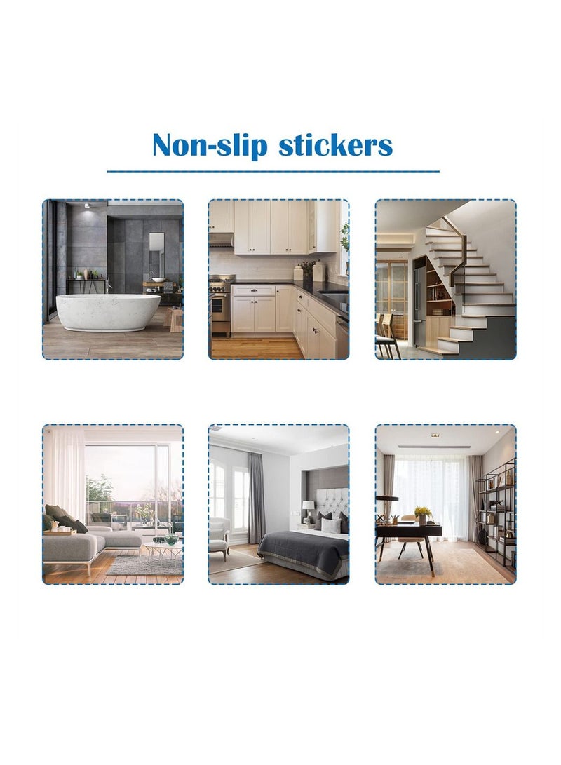 Non Slip Bath Stickers, 10 Pcs Stone Pattern Decorations, Bathtub Patterned Rubber Stickers, Safety Shower Treads Non-Slip Safety Stickers with Plastic Scraper for Bath/Shower/Kitchen