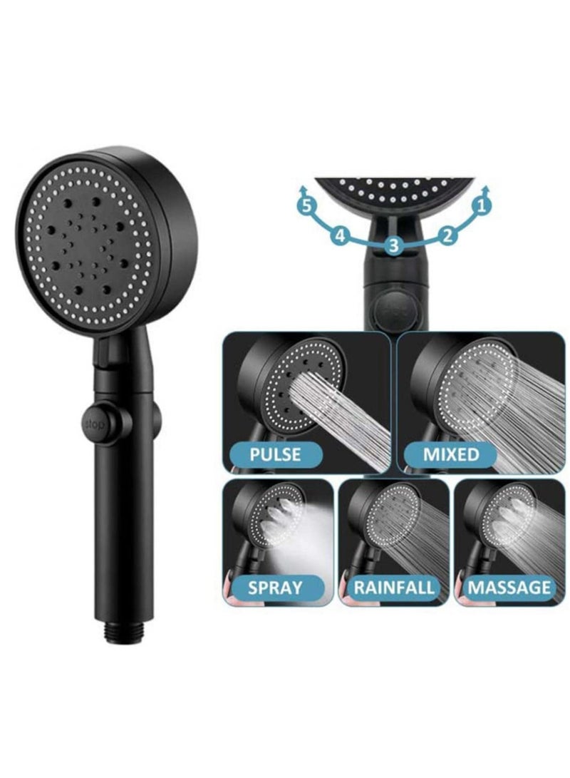 Multi-Functional High Pressure Shower Head with 5 Modes, High Pressure Handheld Shower Head with ON/Off Switch, Water Saving, Easy to Install