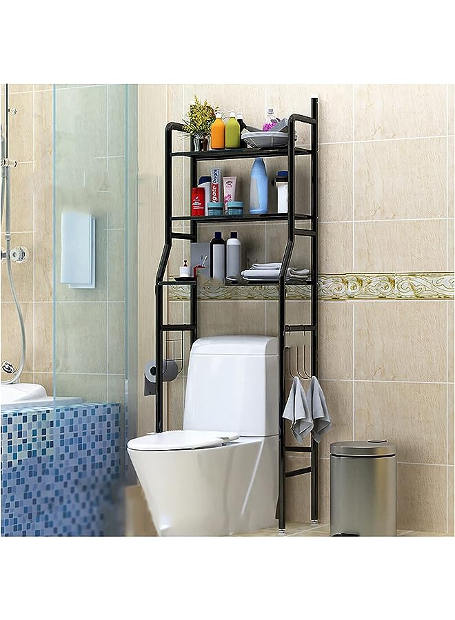 Toilet Shelf, 3-Tier Bathroom Storage Shelf, Washing Machine Storage Shelf Rack, Multi-Functional Space Saving Organizer In Washroom(Size:50X25X160CM,Color:02(3 floors))