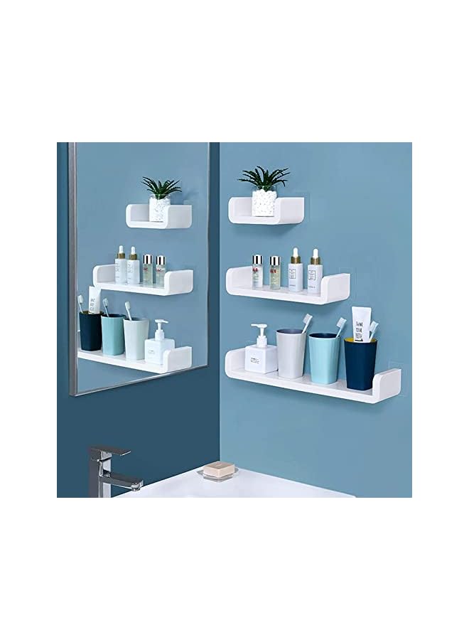 Adhesive Floating Shelves Set of 3, Bathroom Shelves Organizer No Drill, Wall Mounted Shelves, Shelf Organizer for Bedroom Bathroom Living Room