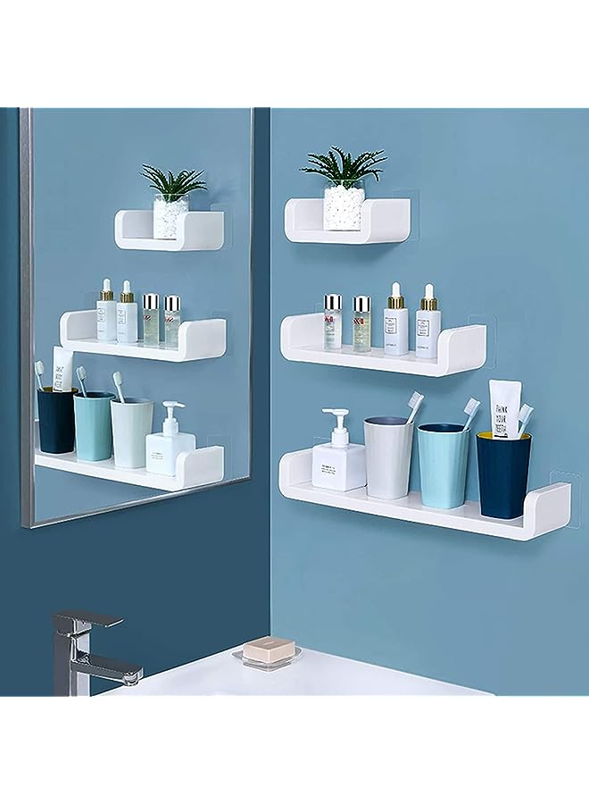 Adhesive Floating Shelves Set of 3, Bathroom Shelves Organizer No Drill, Wall Mounted Shelves, Shelf Organizer for Bedroom Bathroom Living Room