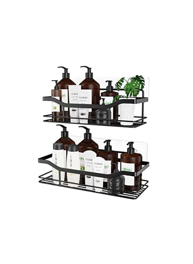 Shower Caddy Shelf Organizer Rack with Soap Dish Holder, Bathroom Organizer Shelf Kitchen Storage Rack Wall Mounted Adhesive No Drilling Rustproof- 3 Pack (B)