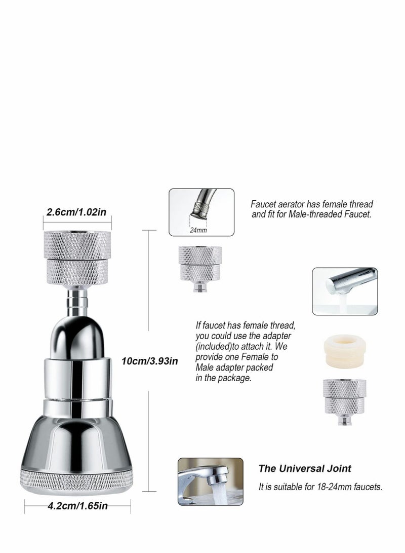 Kitchen Faucet Sprayer Attachment Filter Faucet Aerator 360°rotating Faucet Extender Suitable for Kitchen Sink Bathroom Sink