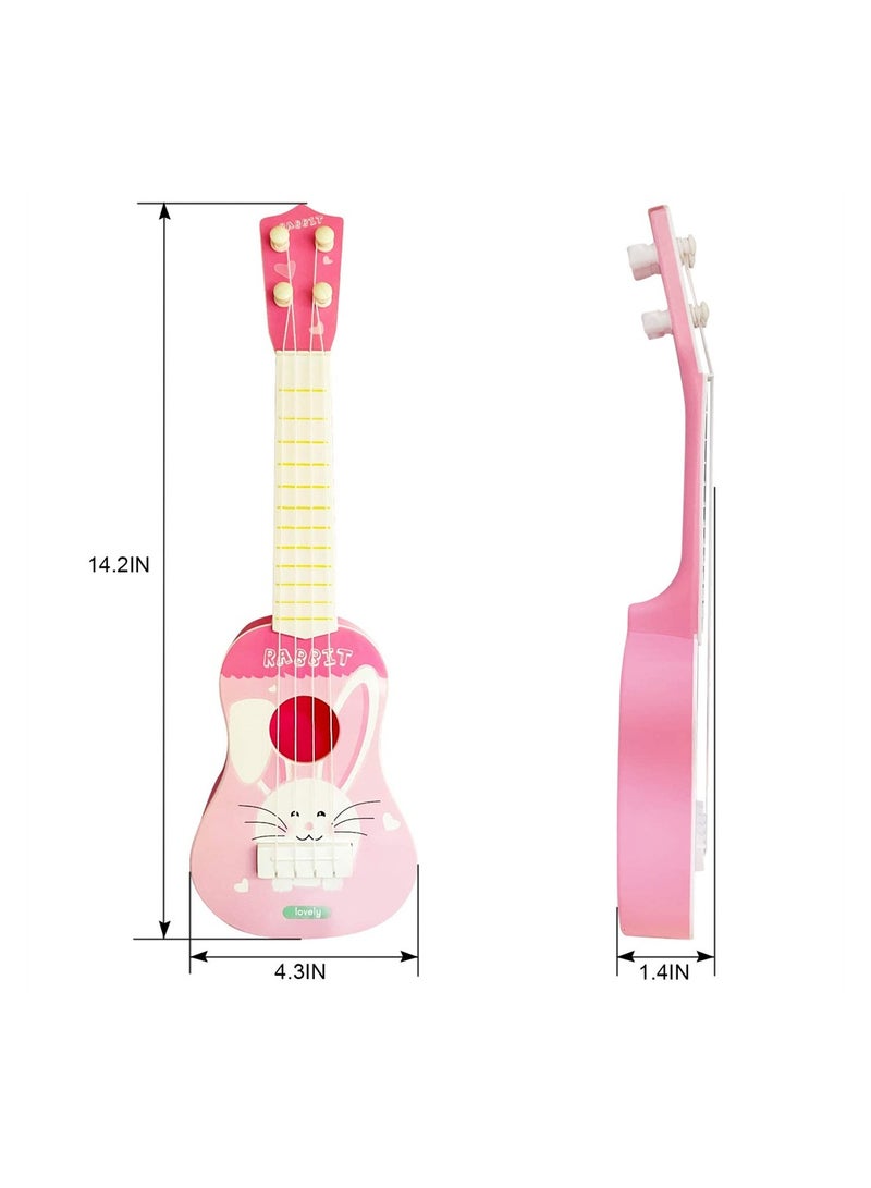 Kids Ukulele 4 String Musical Toy for Toddlers Cartoon Rabbit Design Perfect for Early Education and Fun Playtime Gifts