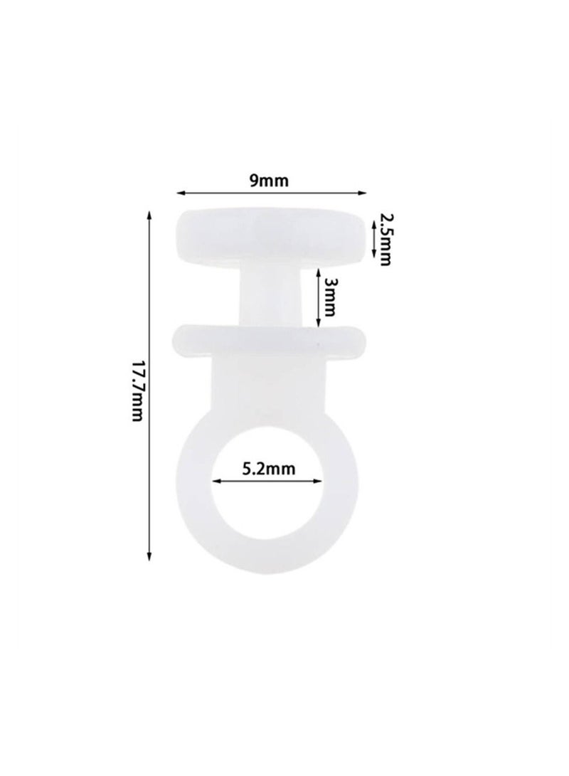 Curtain Track Gliders, 100Pcs Plastic White Curtain Hooks Effortless Gliding Curtain Rail Slider Hooks Rollers for Window Door Shower Curtains.