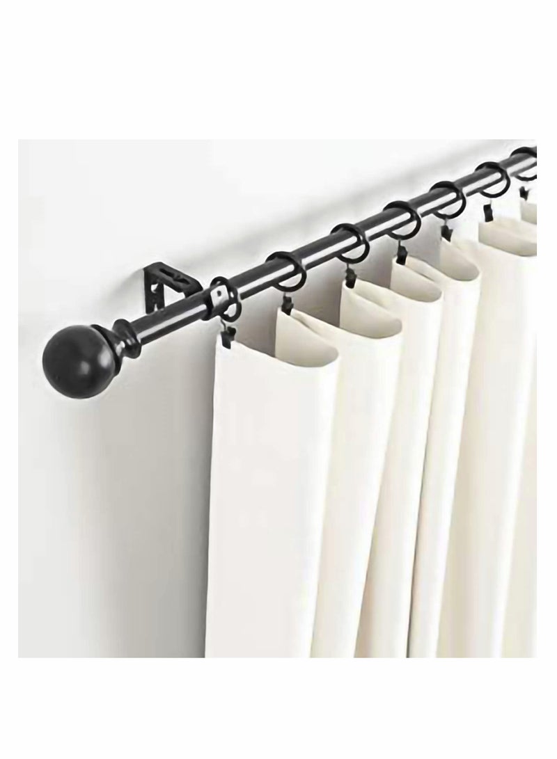 Curtain Rod Brackets General Adjustable Holder Wall Bracket Hooks Outside Mounted Blinds with Screws for 1 Inch Diameter Black