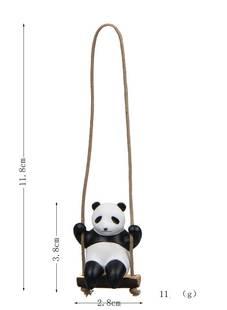 Tree branches swinging panda three-dimensional gardening creative ornaments, decorations, dolls furnishings office gift refrigerator stickers set