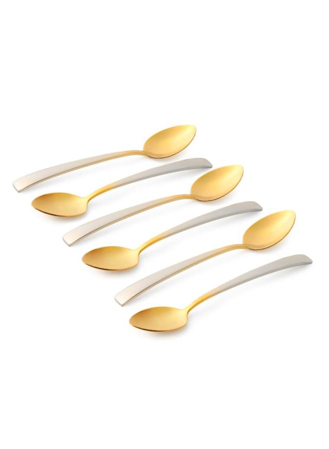 12pcs Cutlery Set, 18/10 Stainless Steel, Flatware Set, 12pcs Dinner Spoon, Gold Gradient, for Home Kitchen, Mirror Polished - Dishwasher Safe