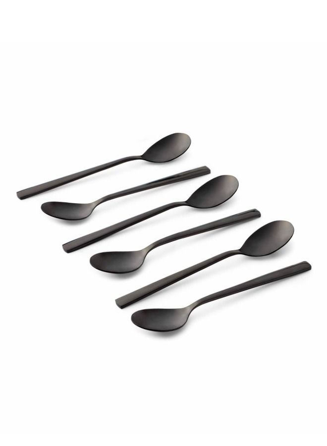 12pcs Cutlery Set, 18/10 Stainless Steel, Flatware Set, 12pcs Dinner Spoon, Shine Black, for Home Kitchen, Mirror Polished