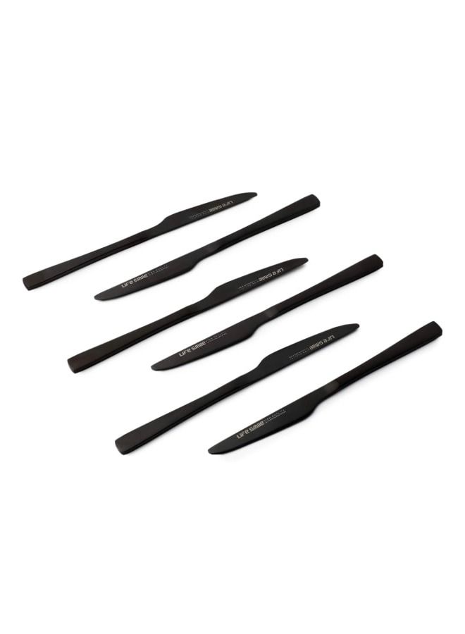 12pcs Cutlery Set, 18/10 Stainless Steel, Flatware Set, 12pcs Fruit Knife, Shine Black, for Home Kitchen, Mirror Polished - Dishwasher Safe