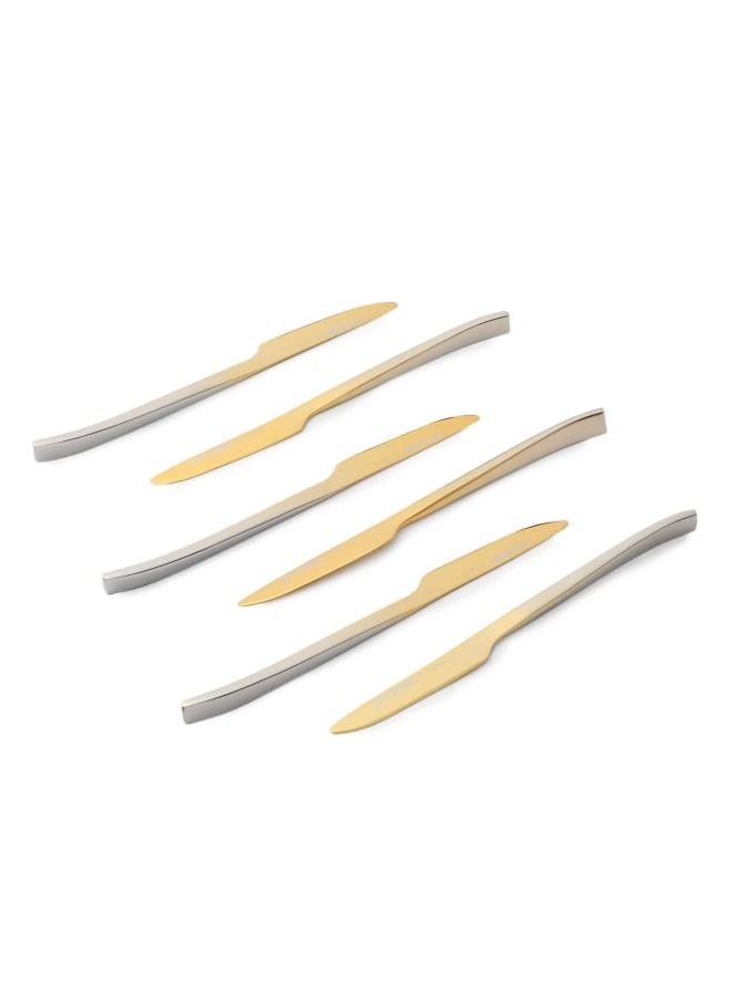 12pcs Cutlery Set, 18/10 Stainless Steel, Flatware Set, 12pcs Fruit Knife, Gold Gradient, for Home Kitchen, Mirror Polished - Dishwasher Safe