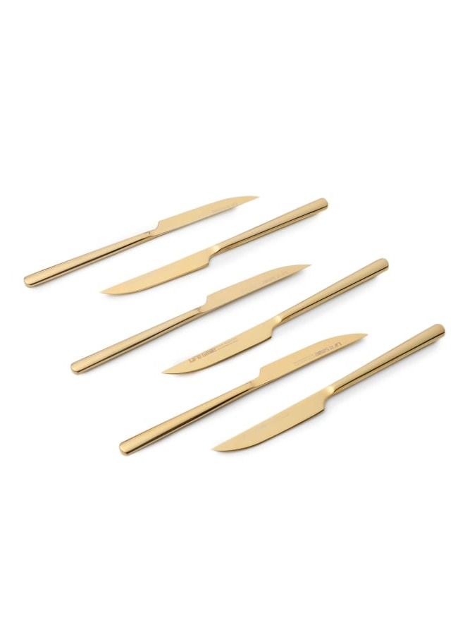 12pcs Cutlery Set, 18/10 Stainless Steel, Flatware Set, 12pcs Fruit Knife, Shine Champagne Gold, for Home Kitchen, Mirror Polished - Dishwasher Safe