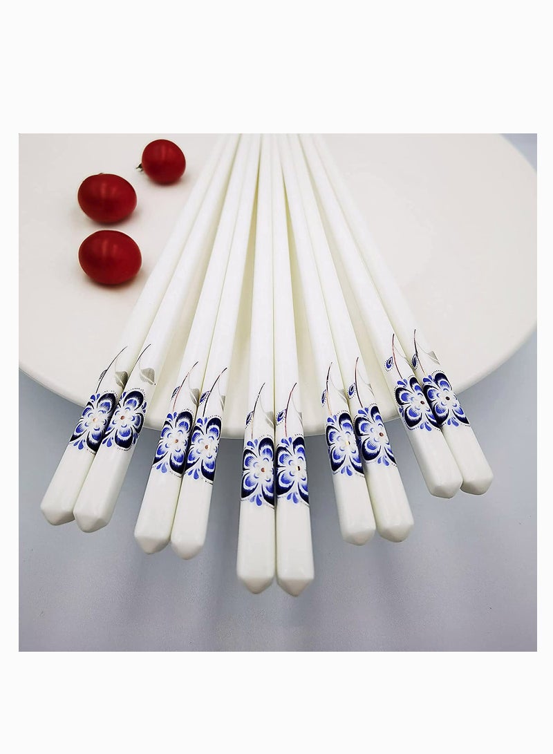 Cute Porcelain Chopsticks Set of 5 Dishwasher Safe Reusable Easy to Clean 97Inch Alternatives to Plastic and Wooden