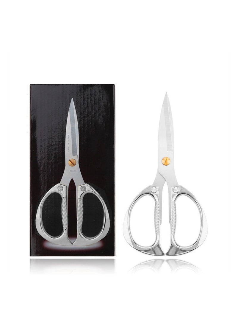 Heavy Duty Stainless Steel Kitchen Shears Multi-Purpose Sharp Scissors for Meat Fish Herbs Non-Slip Handle Kitchen Tool Silver