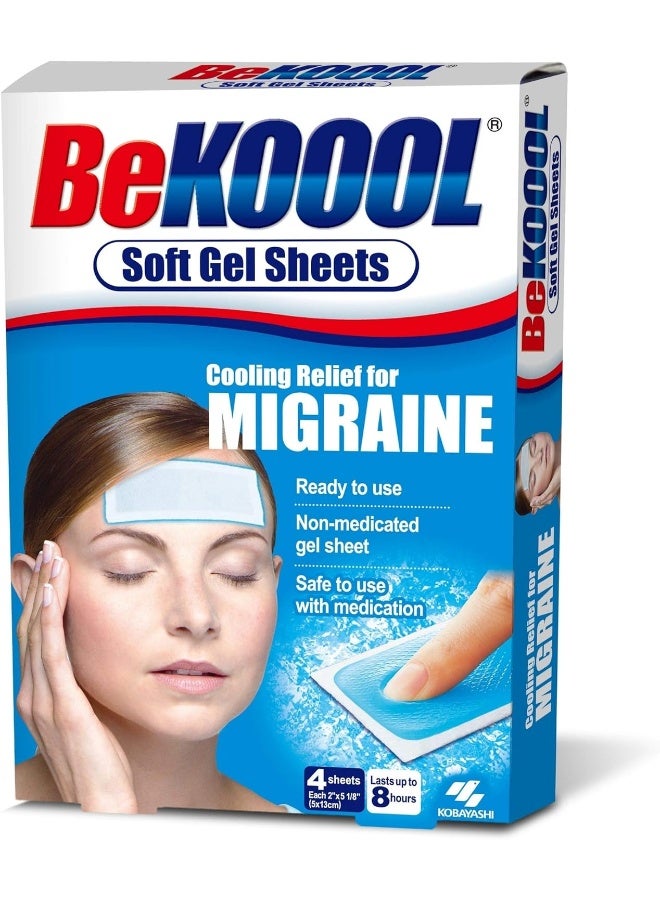 BeKOOOL Migraine Gel Sheets - 4 Count