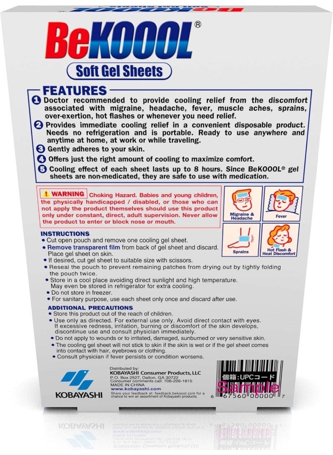 BeKOOOL Migraine Gel Sheets - 4 Count