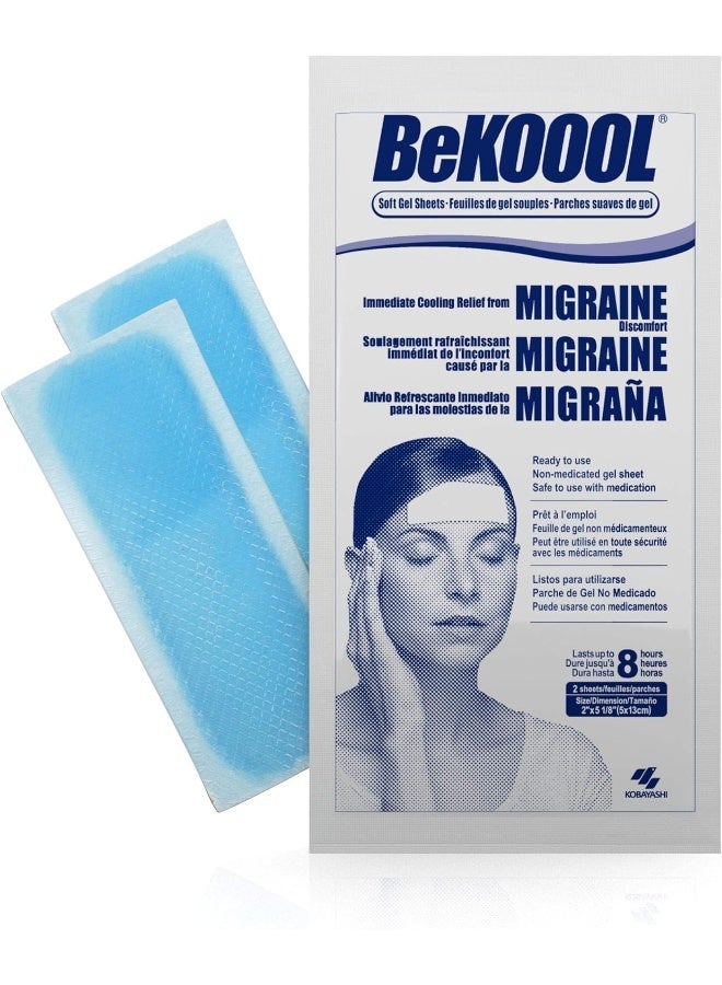 BeKOOOL Migraine Gel Sheets - 4 Count