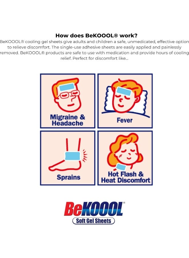 BeKOOOL Migraine Gel Sheets - 4 Count