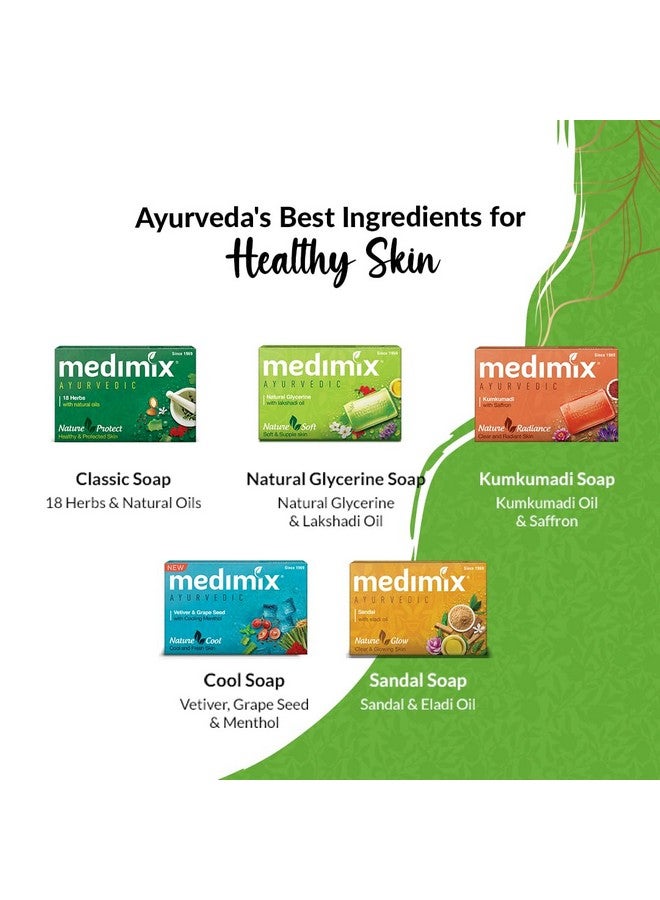 Ayurvedic Skinfit Bathing Soaps 125G (Pack Of 5)|Shop For Healthy & Protected Skin, Cool & Fresh Skin, Soft & Supple Skin, Radiant Skin & Glowing Skin|Parabenfree & Sulphatefree|100% Vegan