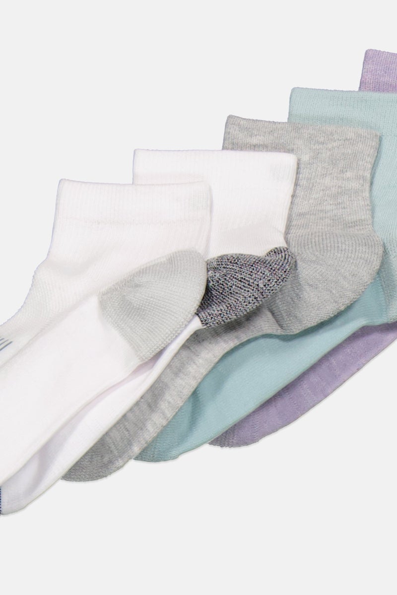 Women 6 Pairs Recycled Cushioned Socks, White Combo