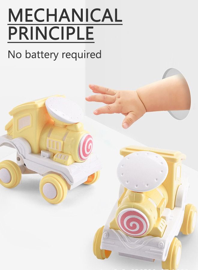3Pcs Train Toy Press Cars for Toddlers Boys Girls, Push and Go Cars Roll Cars Friction Powered Cars Toddler Toys for 2 3 4 5 Year Old Baby Kids