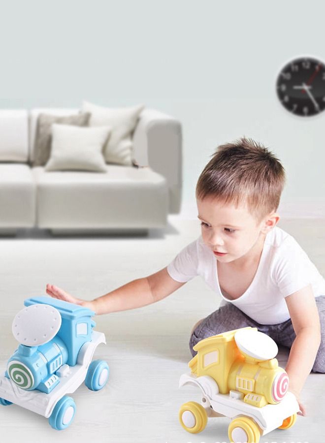 3Pcs Train Toy Press Cars for Toddlers Boys Girls, Push and Go Cars Roll Cars Friction Powered Cars Toddler Toys for 2 3 4 5 Year Old Baby Kids
