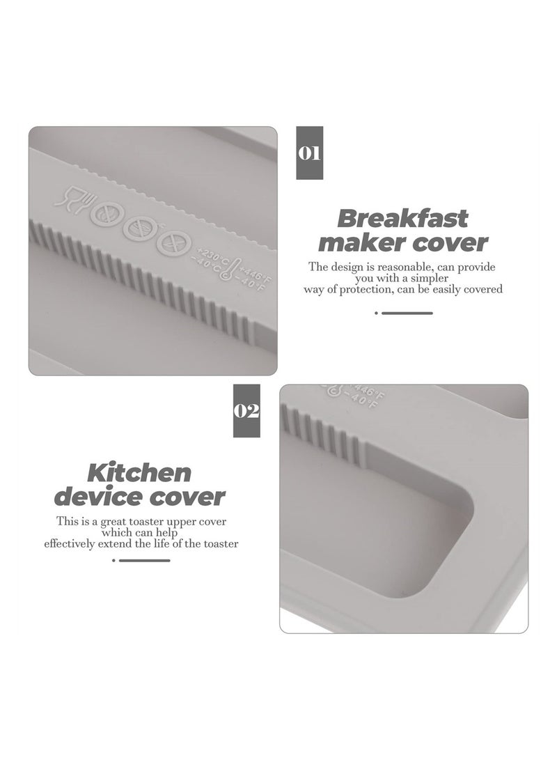 2pcs Silicone Toaster Lid Cover Set Dustproof Protector for Bread Maker and Sandwich Machine Accessories Grey