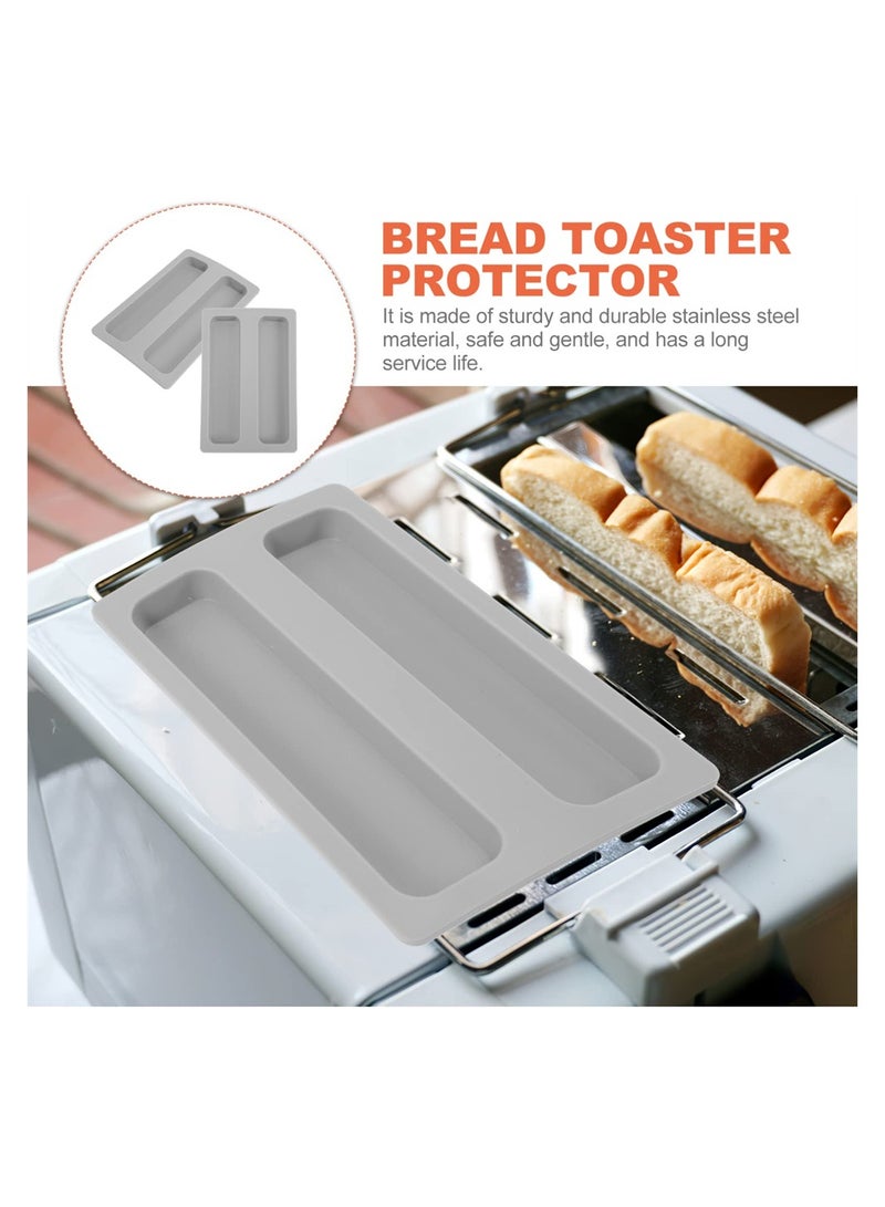 2pcs Silicone Toaster Lid Cover Set Dustproof Protector for Bread Maker and Sandwich Machine Accessories Grey