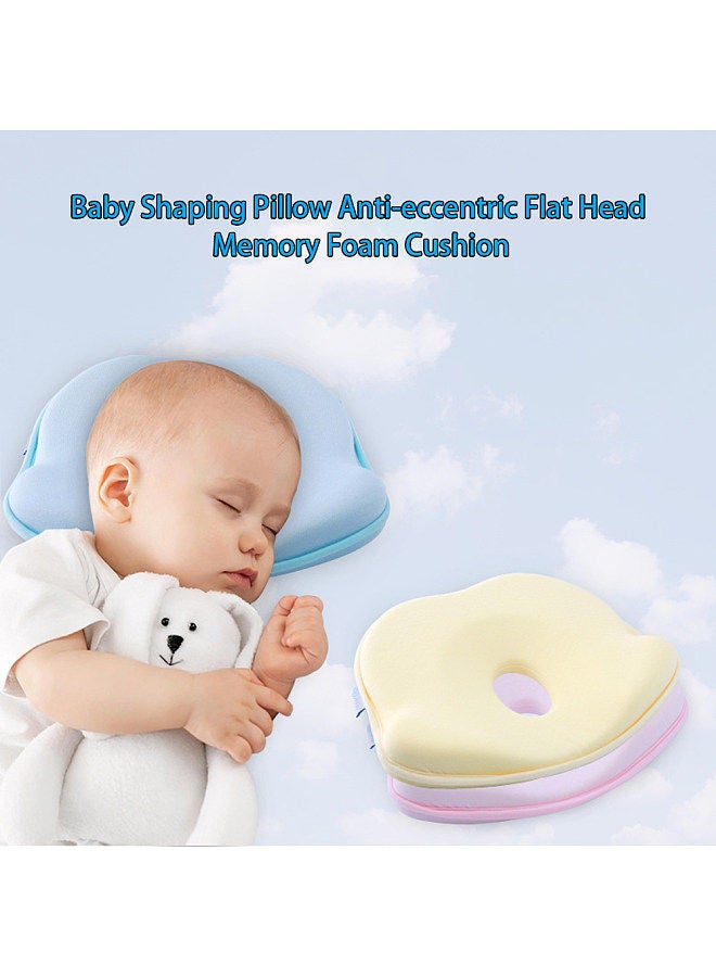 Baby Shaping Pillow Anti-eccentric Flat H-ead Memory Foam Cushion For Flat H-ead Syndrome P-revention and H-ead Support For Age 0-1 Home Daily Bedroom Use