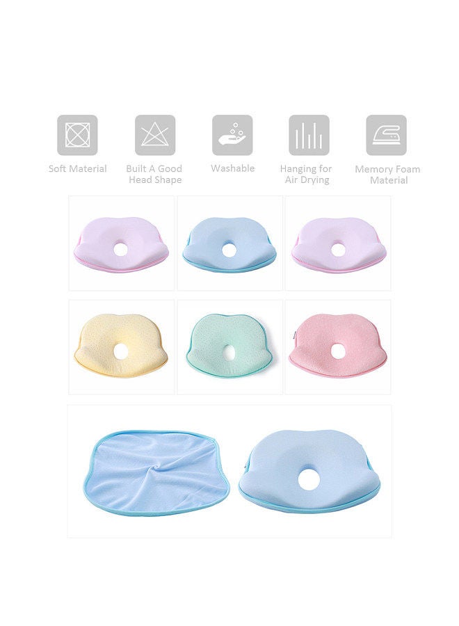 Baby Shaping Pillow Anti-eccentric Flat H-ead Memory Foam Cushion For Flat H-ead Syndrome P-revention and H-ead Support For Age 0-1 Home Daily Bedroom Use