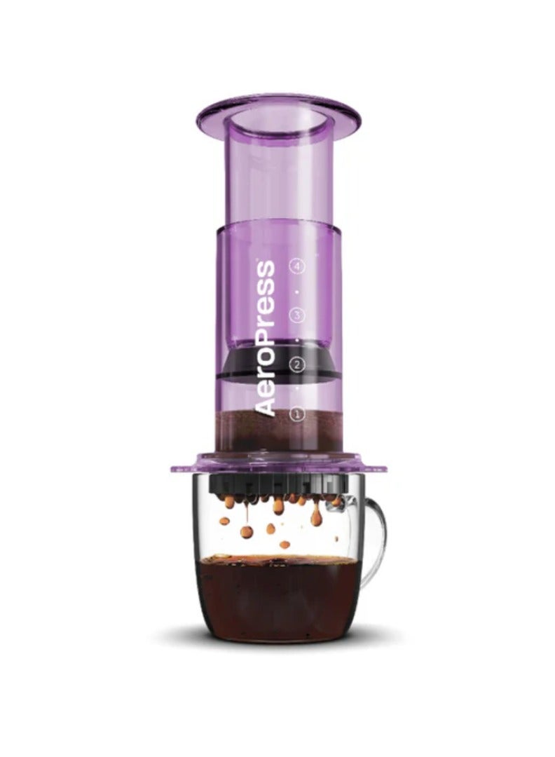 Coffee Maker, 3-in-1 Brewing, Portable, Made in USA, Clear Purple - 1-2 Cups