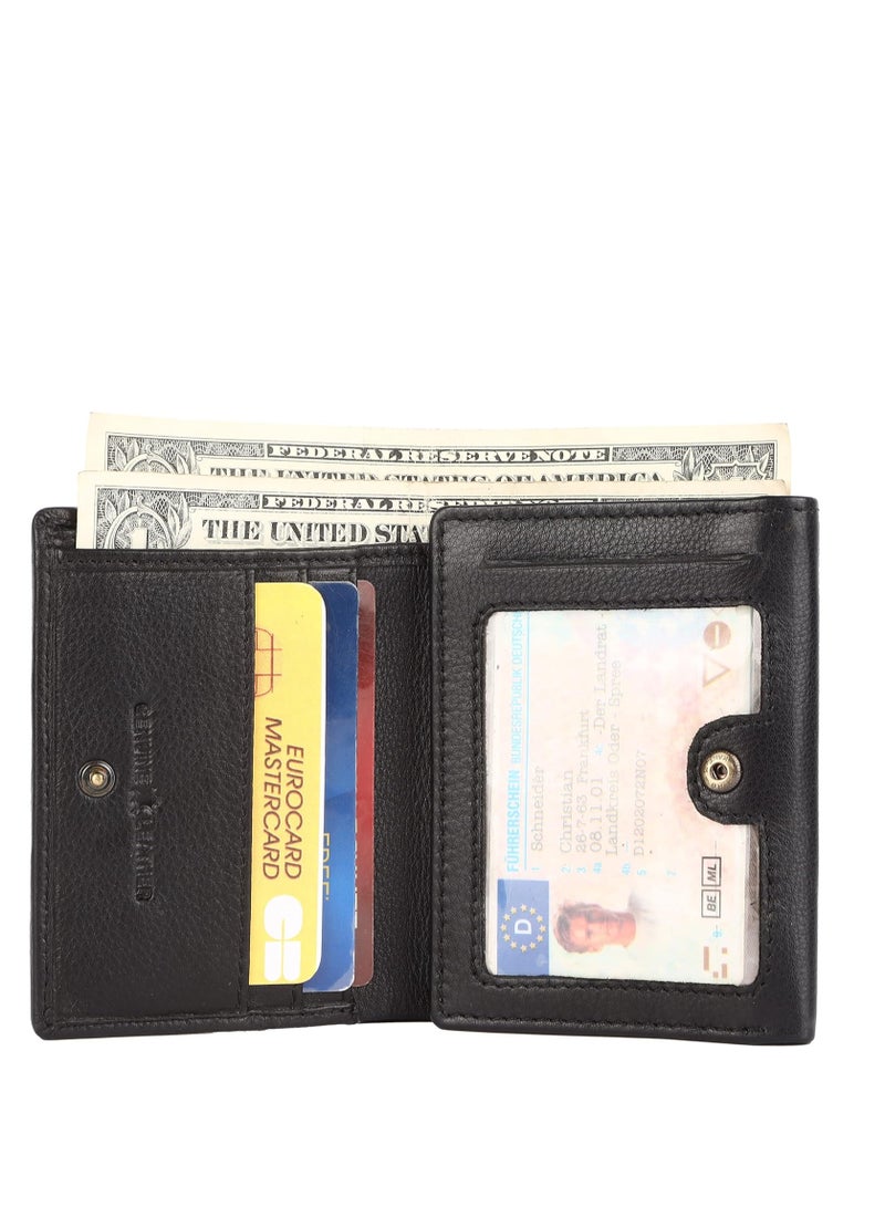 Genuine Leather Wallets for Men, Napa Black - RFID Protected Leather Wallet for Men -Mens Wallet with 5 Card Slots -Trifold Money Wallet Purse for Men -Gift for Him in any