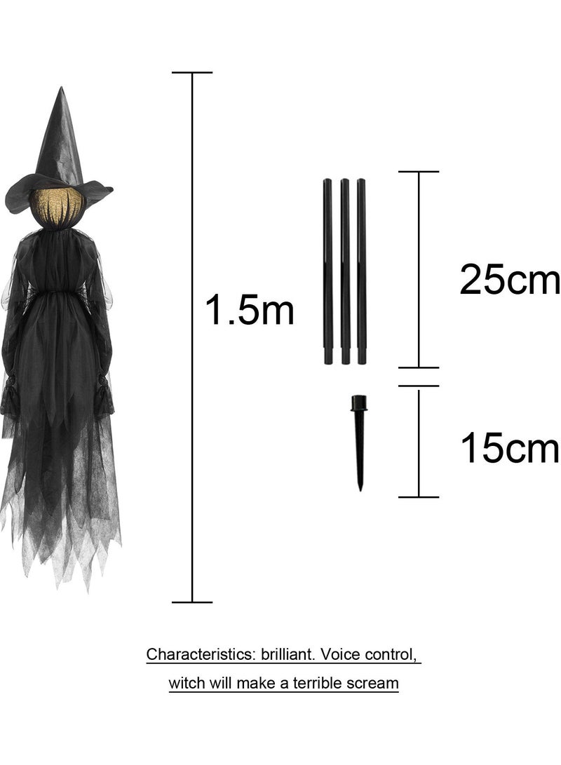 Festival Decorations Large Light Up Holding Hands Screaming Witches,festival decor outdoor,Sound-Activated Sensor Waterproof Life Size Scary Decor for Home Outside Yard Lawn Garden Party,3pcs