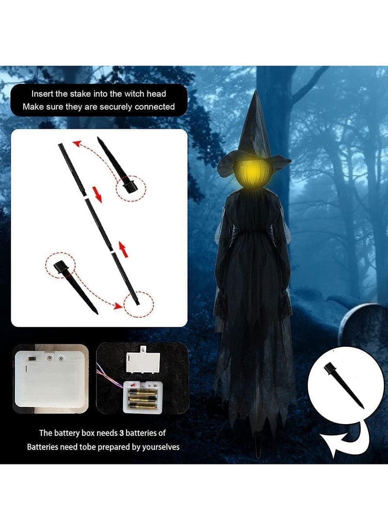 Festival Decorations Large Light Up Holding Hands Screaming Witches,festival decor outdoor,Sound-Activated Sensor Waterproof Life Size Scary Decor for Home Outside Yard Lawn Garden Party,3pcs