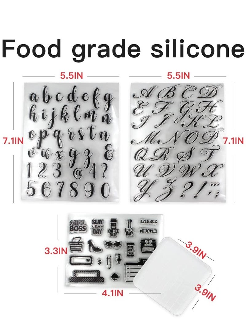 4 Pcs Alphabet & Numbers Cake Stamp Set - DIY Fondant Molds for Cookies, High Heel & Sunglasses Designs, Perfect Baking Tool for Creative Cakes & Treats