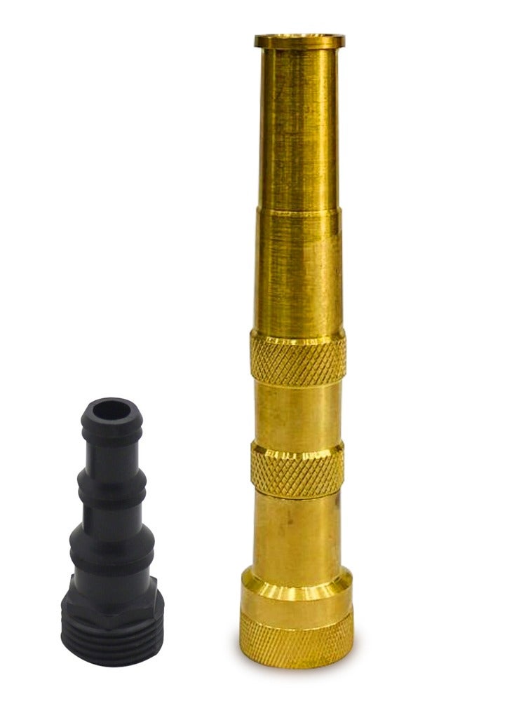 Heavy-Duty Brass Adjustable Twist Hose Nozzle Gun 17cm for 3/4