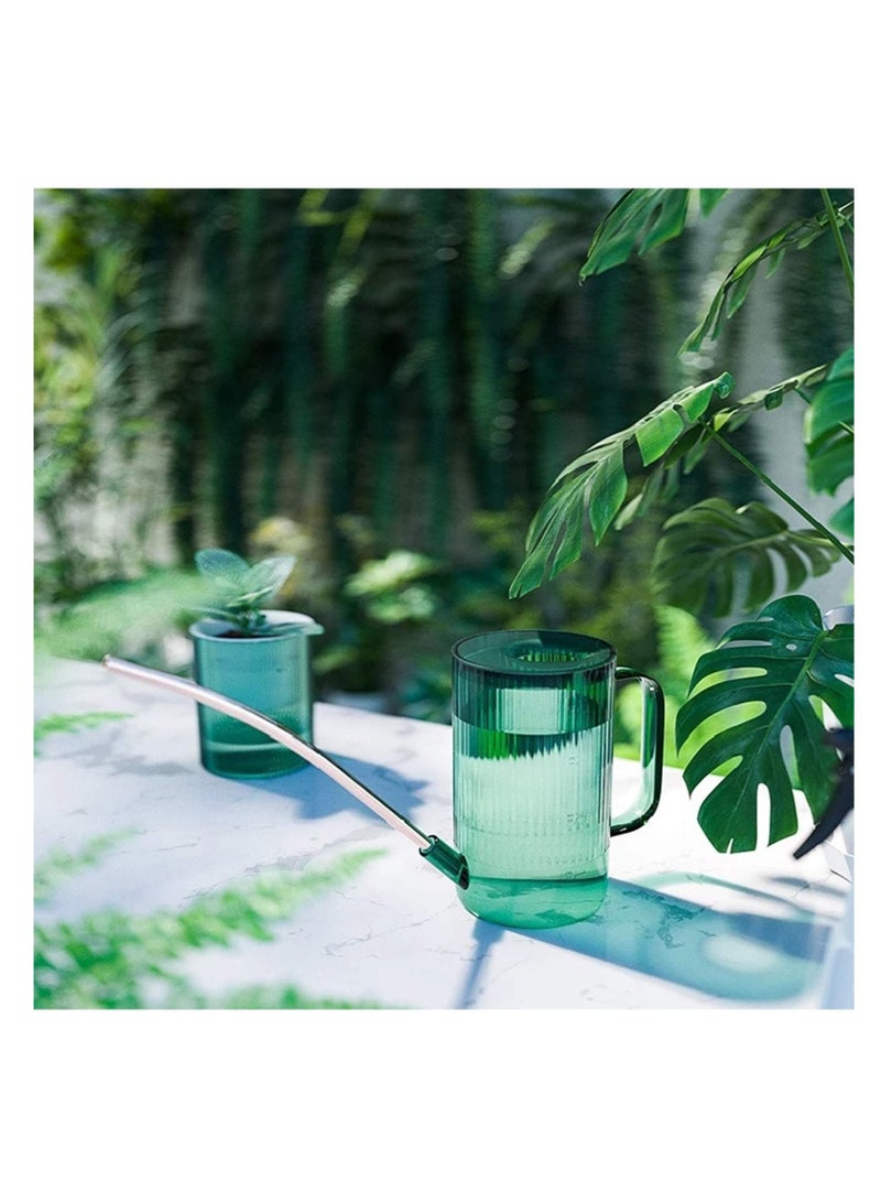 Watering Can 1l Acrylic Long Plant Spout Watering Bottle For Garden Transparent Watering Sprinkler Pot Spray Tools For Outdoor Indoor House Office - Green