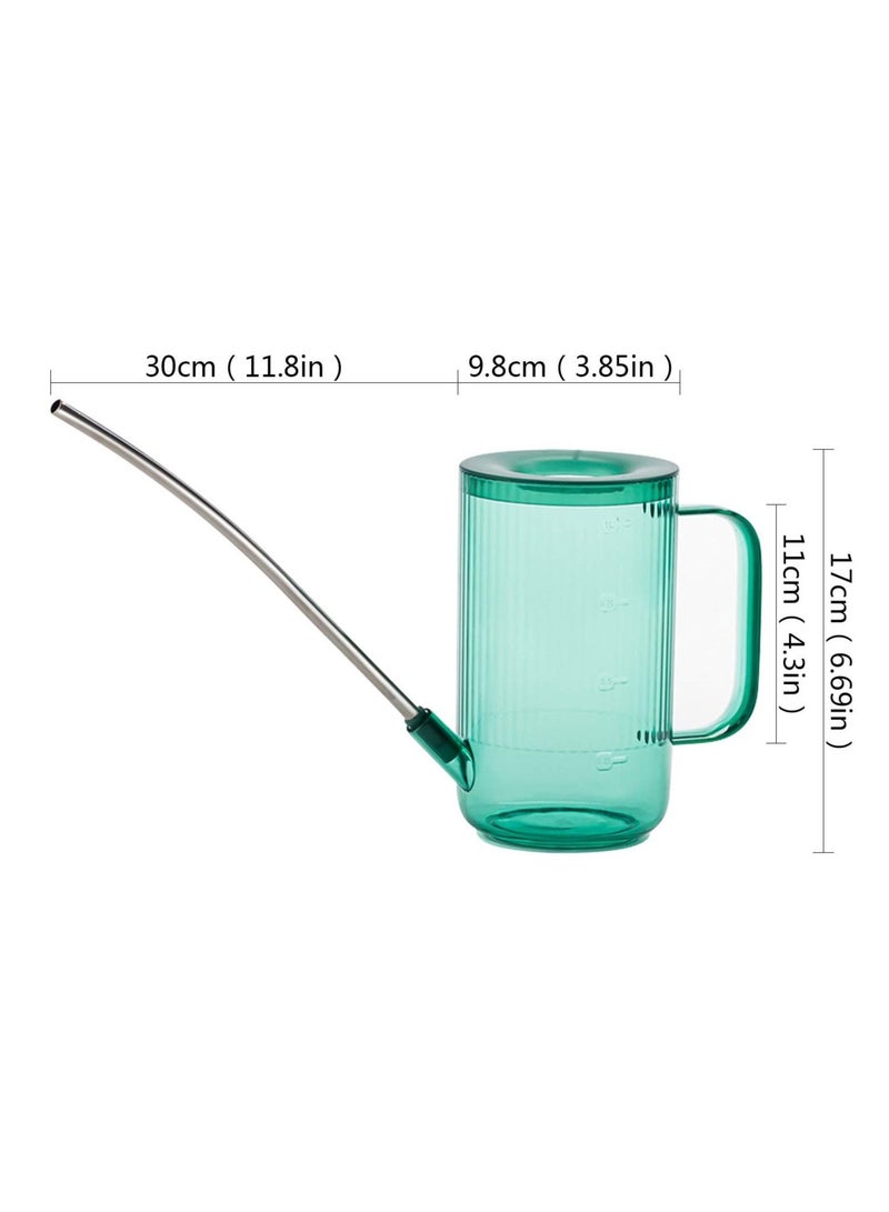 Watering Can 1l Acrylic Long Plant Spout Watering Bottle For Garden Transparent Watering Sprinkler Pot Spray Tools For Outdoor Indoor House Office - Green