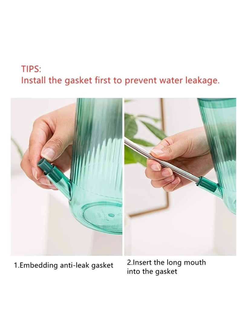 Watering Can 1l Acrylic Long Plant Spout Watering Bottle For Garden Transparent Watering Sprinkler Pot Spray Tools For Outdoor Indoor House Office - Green