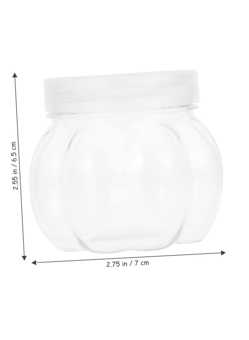 24 Pcs Pet Pumpkin Jar Decorative Stash Box Clear Jar Candy, Candy Jar Clear Candy Containers Holders Pumpkin Candy Jars Wrapping Canister Storage Holder Box